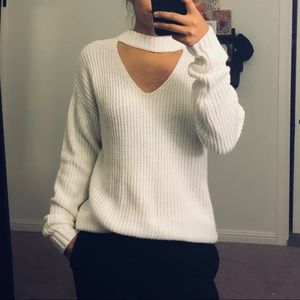 Lumiere- choker cutout sweater